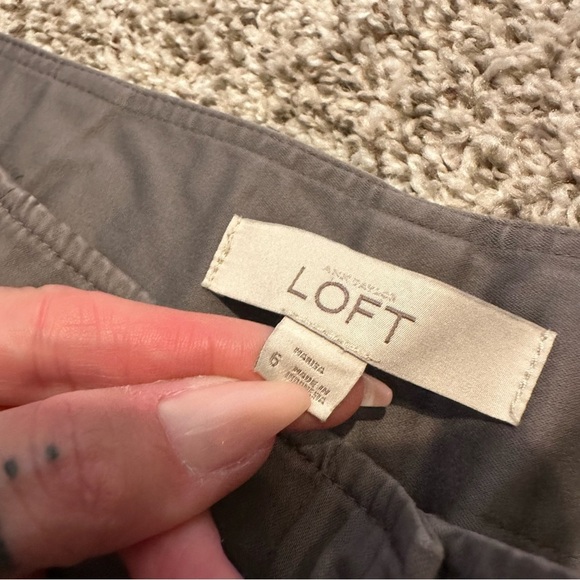 LOFT Mid-Waist Academia Bootcut Sailor Style Trousers in Gray Brown, Size 6 - Picture 7 of 11